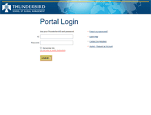 Tablet Screenshot of login.thunderbird.edu